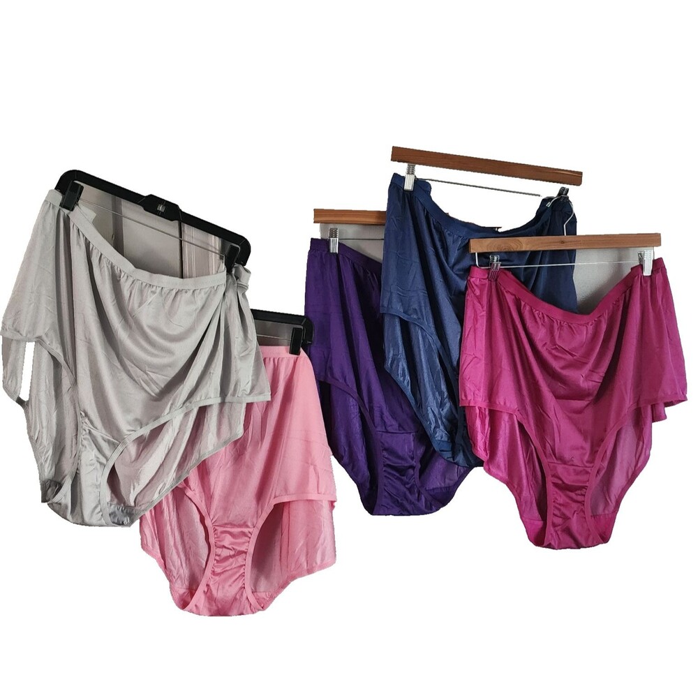 5 Pack Comfort Choice Catherine's Nylon Brief Panties Underwear Sz 16 60.5-62.5"